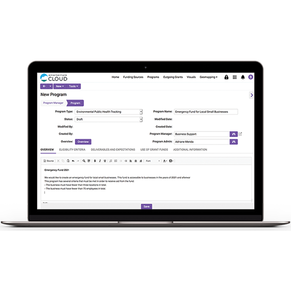 Creating a new program