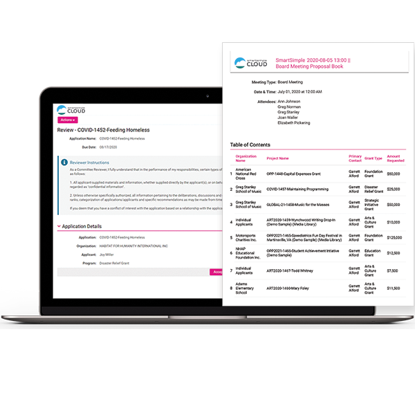 SmartSimple Cloud's Meeting Manager module