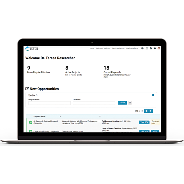 Researcher dashboard