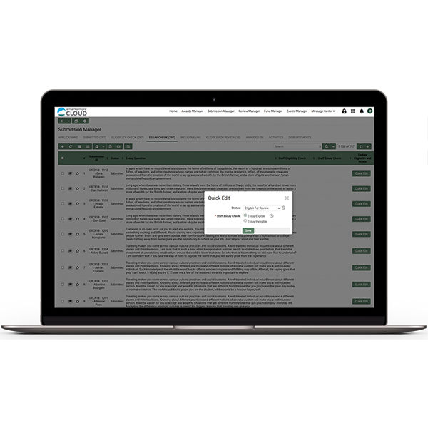 Making a quick edit in SmartSimple Cloud