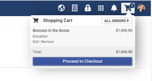 Screenshot of Platform3's Shopping Cart feature