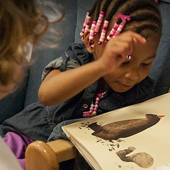 Little girl reading