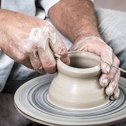 Making ceramic pottery 