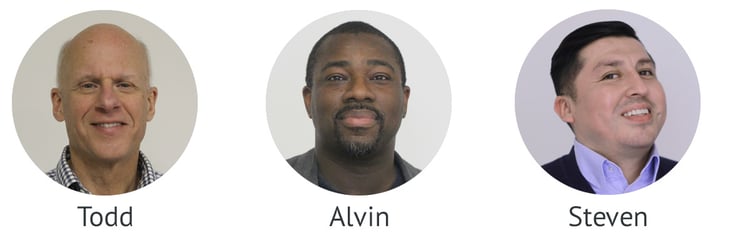 Photos of Todd, Alvin, and Steven
