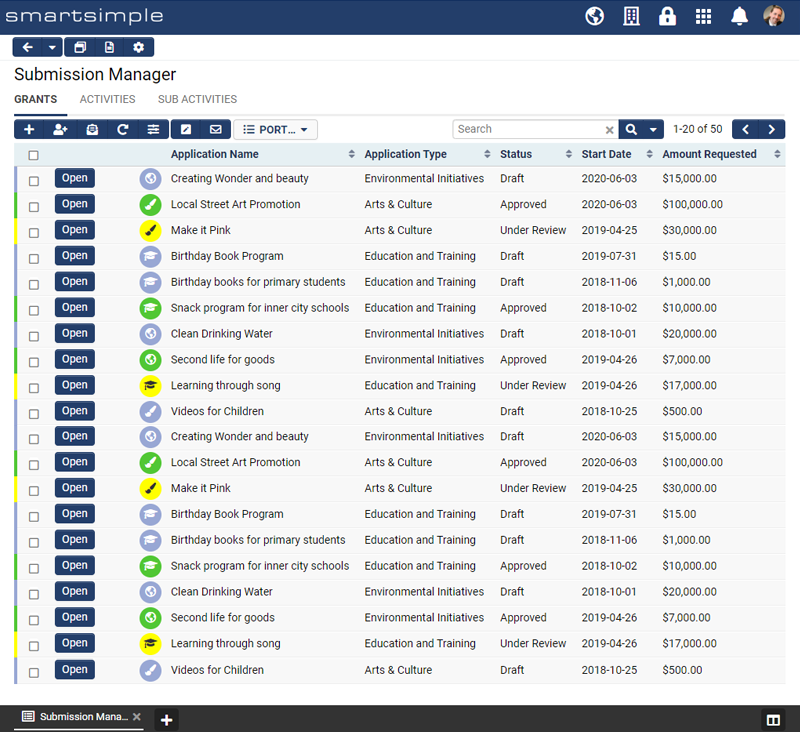SmartSimple's Compact View