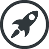Grey rocket icon