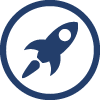 Navy blue rocket