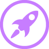 Rocket icon purple