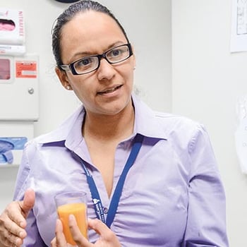 A Boehringer Ingelheim employee in discussion
