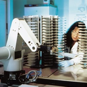 A scientist working in a lab