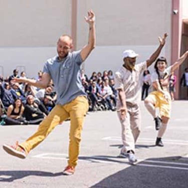 A street dance performance
