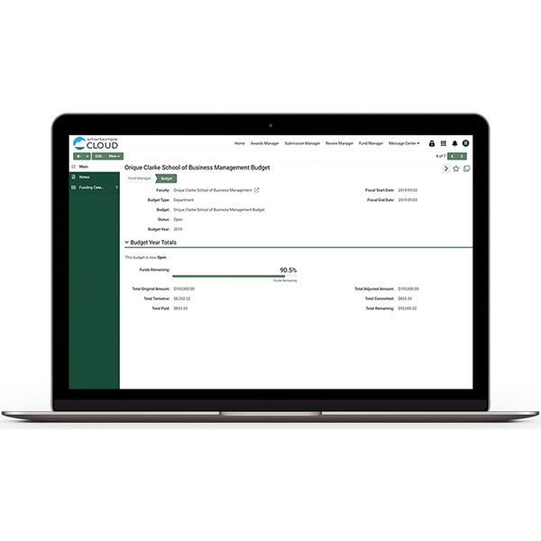 Managing budget in SmartSimple Cloud