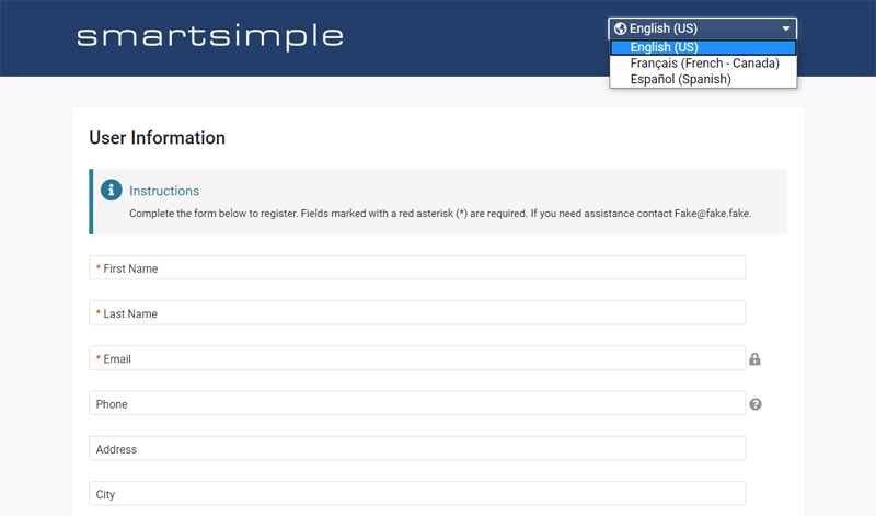 SmartSimple's Signup Page