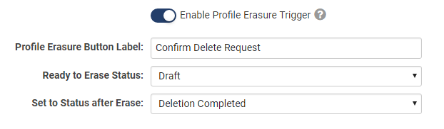  Screenshot of Personal Data Erasure Feature 