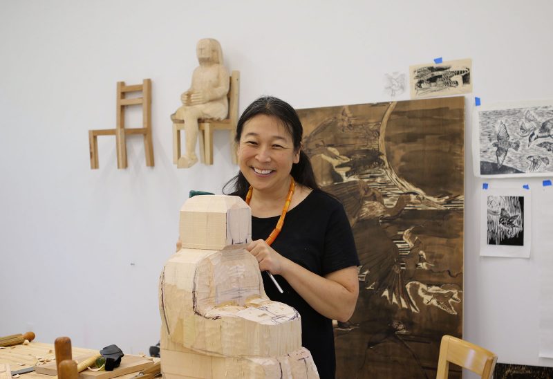 Photo by Tammy Byron. Sachiko Akiyama of Portsmouth, NH, winner of the 2018 Piscataqua Region Artist Advancement Grant.