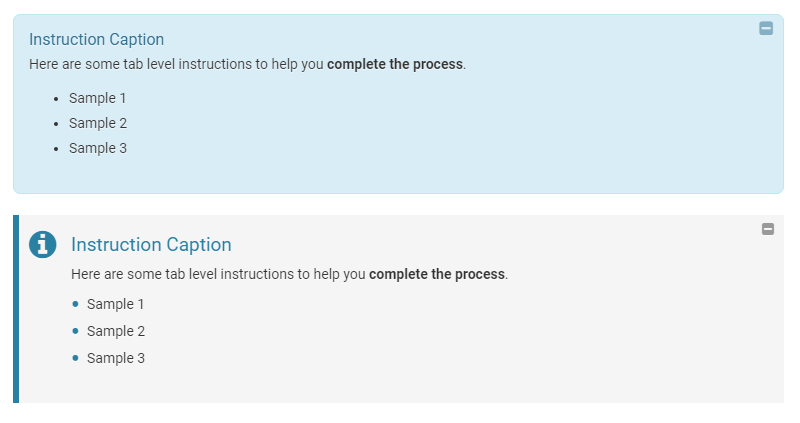 The look of instructions before and after the upgrade.