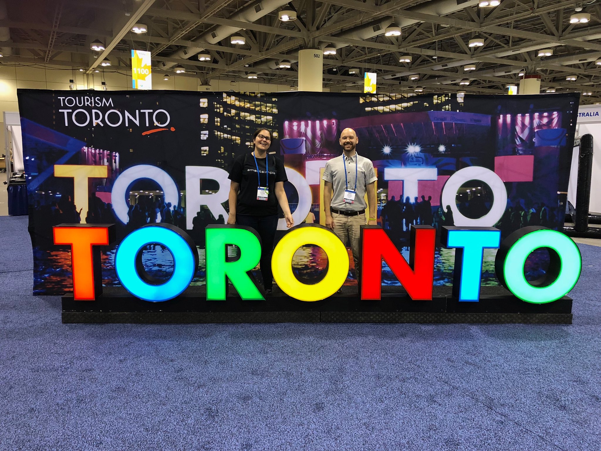  SmartSimple's Marketing Coordinator, Cinzia Dominutti and Client Acquisition Marketing Specialist, Geoff Cook at Rotary International's 2018 Conference in Toronto. 