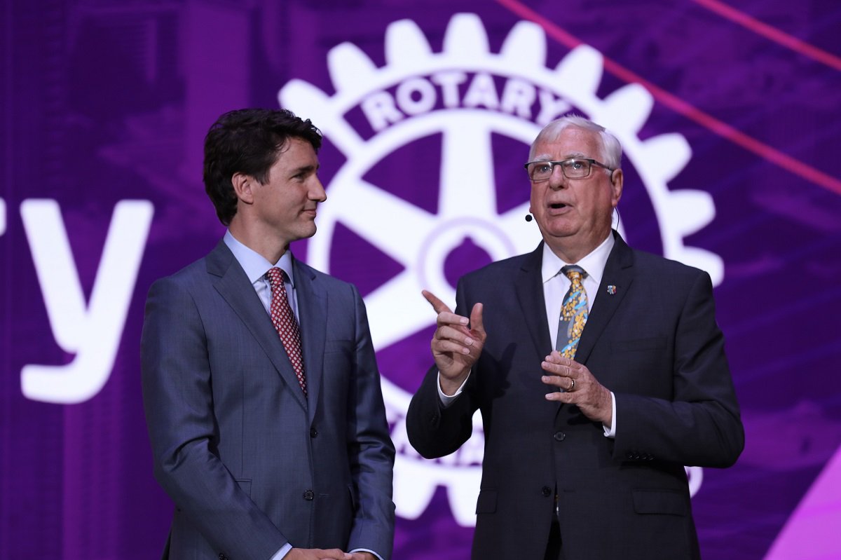 Canada's Prime Minister, Justin Trudeau receiving honors in his efforts to eradicate polio.