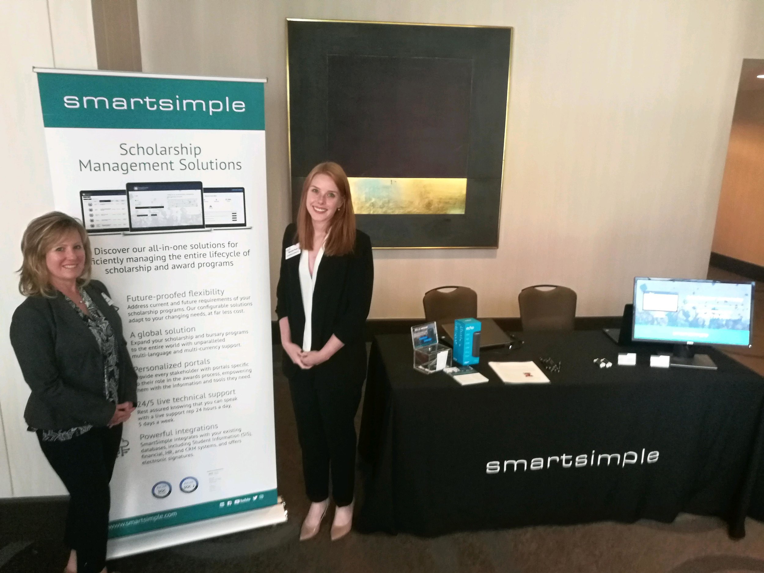  SmartSimple’s Director of Research Solutions, Teresa Clarke, and Research Analyst, Rachael Sloat 